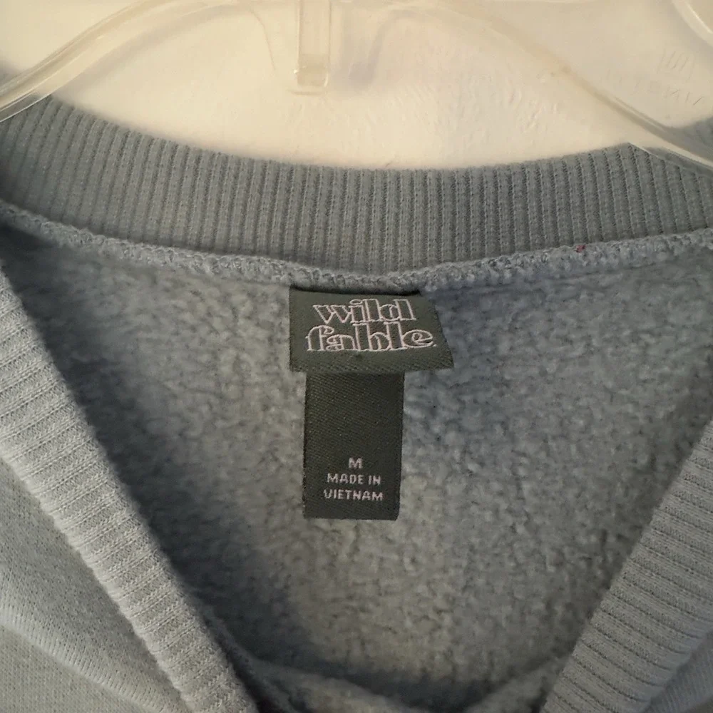 Wild Fable‎ Women's Sweater Medium Gray Blue Pullover Cotton Blend Cropped Style